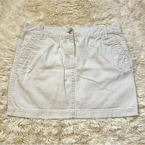 Ann Taylor LOFT White Cotton Blend Denim Mini Skirt — Cargo Style